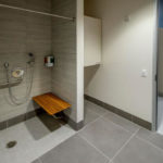 ADA accessible shower with grab bar