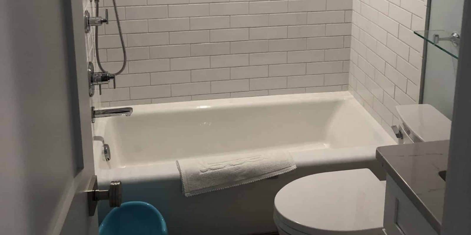 completed bathtub installation in Bethany Beach master bathroom