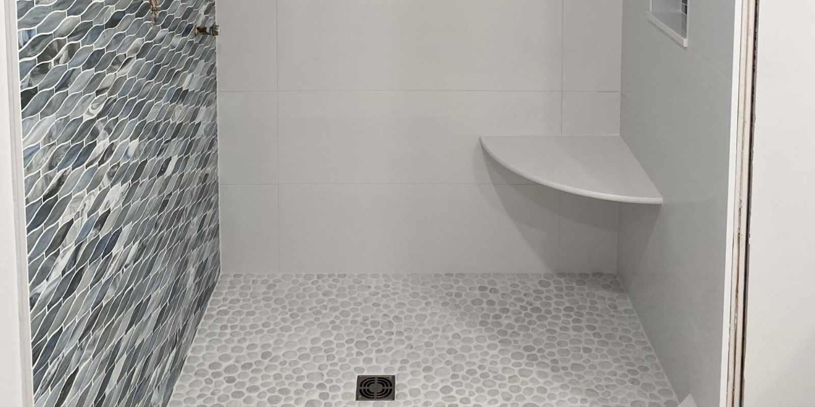 herringbone and chevron shower tile patterns modern bathroom