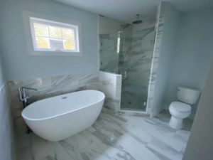 Walk-In Shower or Tub for Maryland Remodel with white clawfoot tub