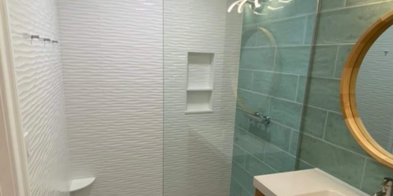 porcelain shower floor tiles with slip resistant textured finish