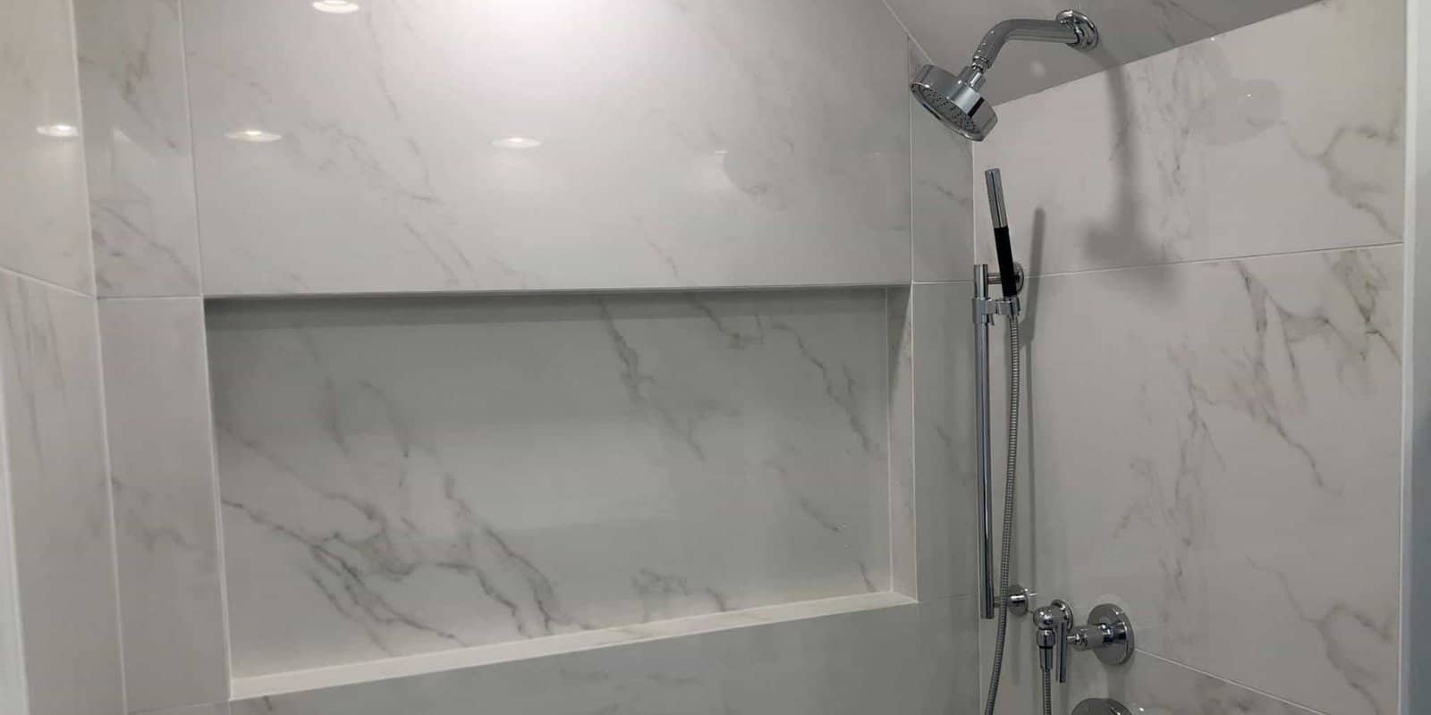 modern walk in shower installation in maryland