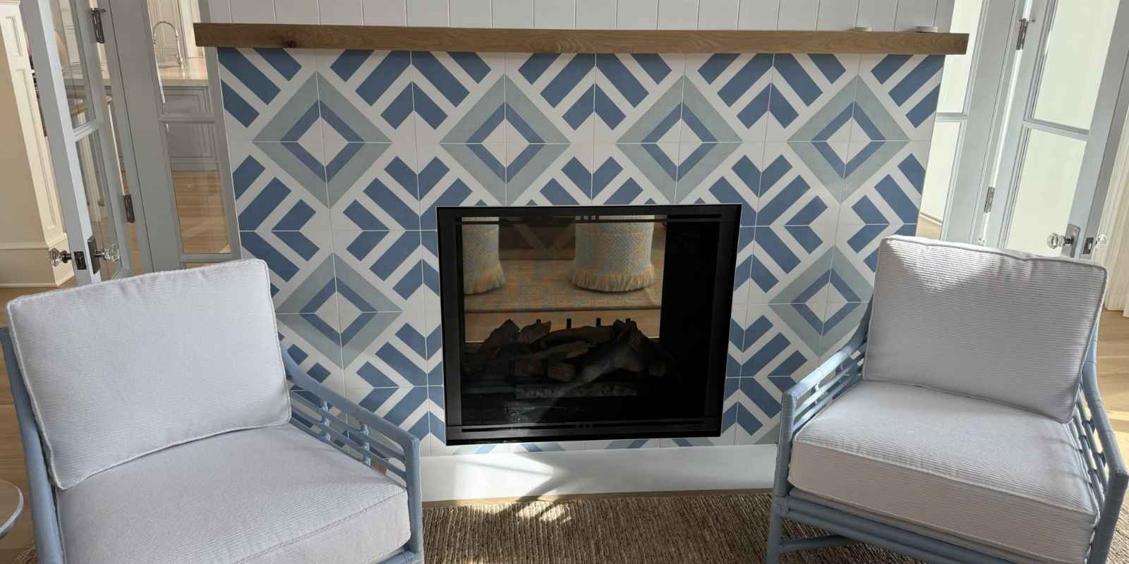 fireplace tiles enhance modern living space