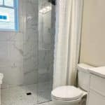 porcelain tile bathroom floor installation in Maryland home